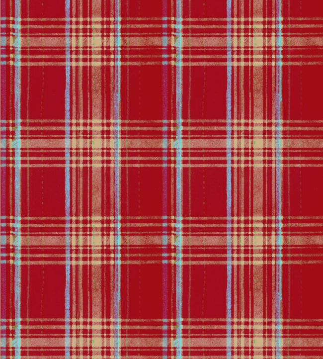 Seaport Plaid Wallpaper - Red
