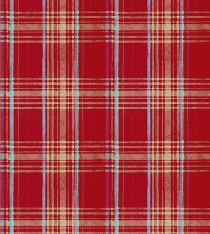 Seaport Plaid Wallpaper - Red