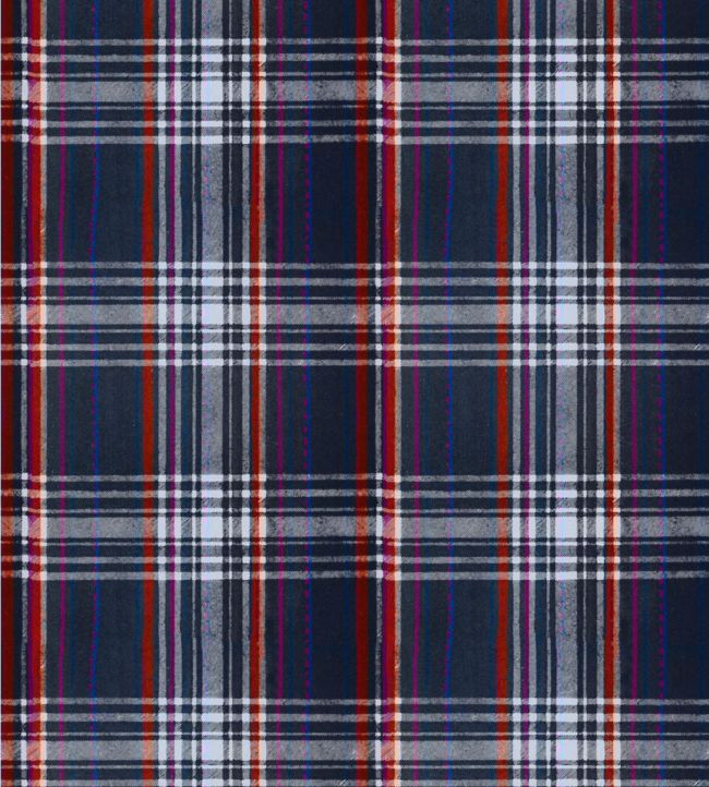 Seaport Plaid Wallpaper -  Blue 