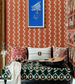 Vintage Ikat Room Wallpaper - Sand