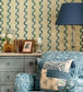 Vintage Ikat Room Wallpaper - Teal