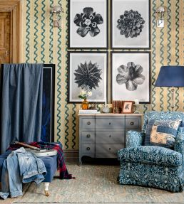 Vintage Ikat Room Wallpaper 2 - Teal
