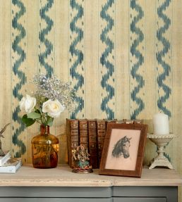 Vintage Ikat Room Wallpaper 3 - Teal