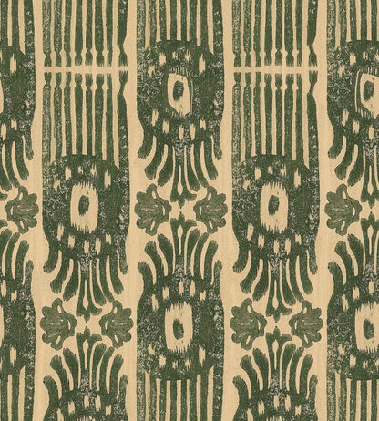 Tribal Ikat Wallpaper - Green 
