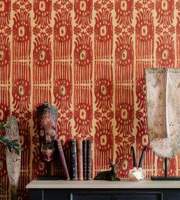 Tribal Ikat Room Wallpaper 3 - Red