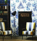 Pagoda And Palms Room Wallpaper - Blue