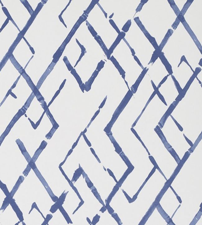 Fretwork Wallpaper - Blue