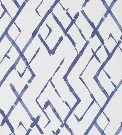 Fretwork Wallpaper - Blue