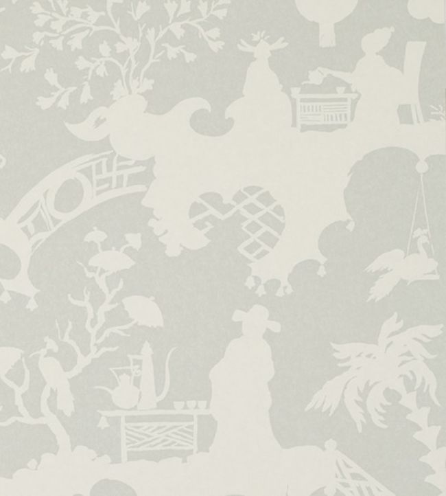 Tea Party Wallpaper - Gray 