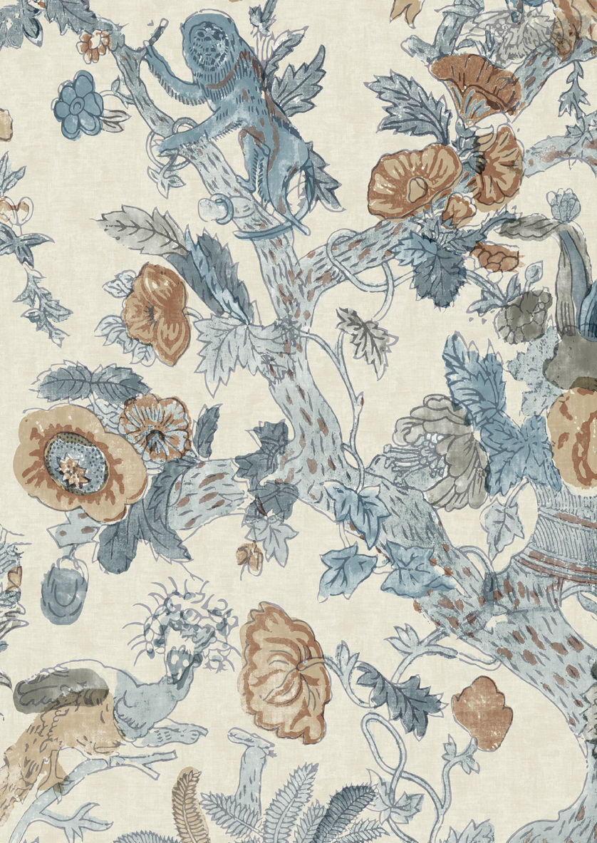 Wild Thing Wallpaper - Blue - Lewis & Wood