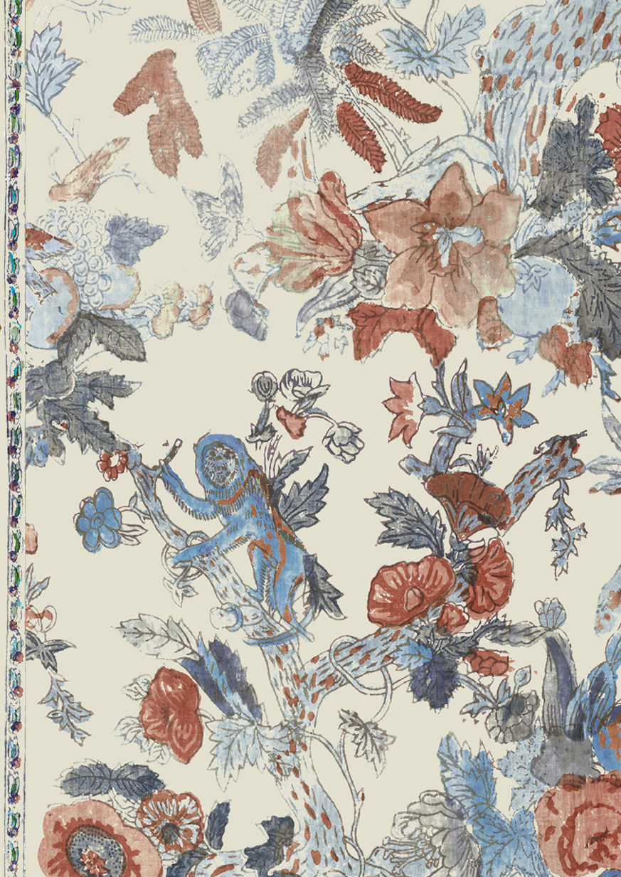 Wild Thing Fabric - Blue - Floral Fabric