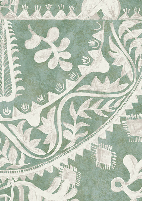 Womad Wallpaper - Green - Lewis & Wood