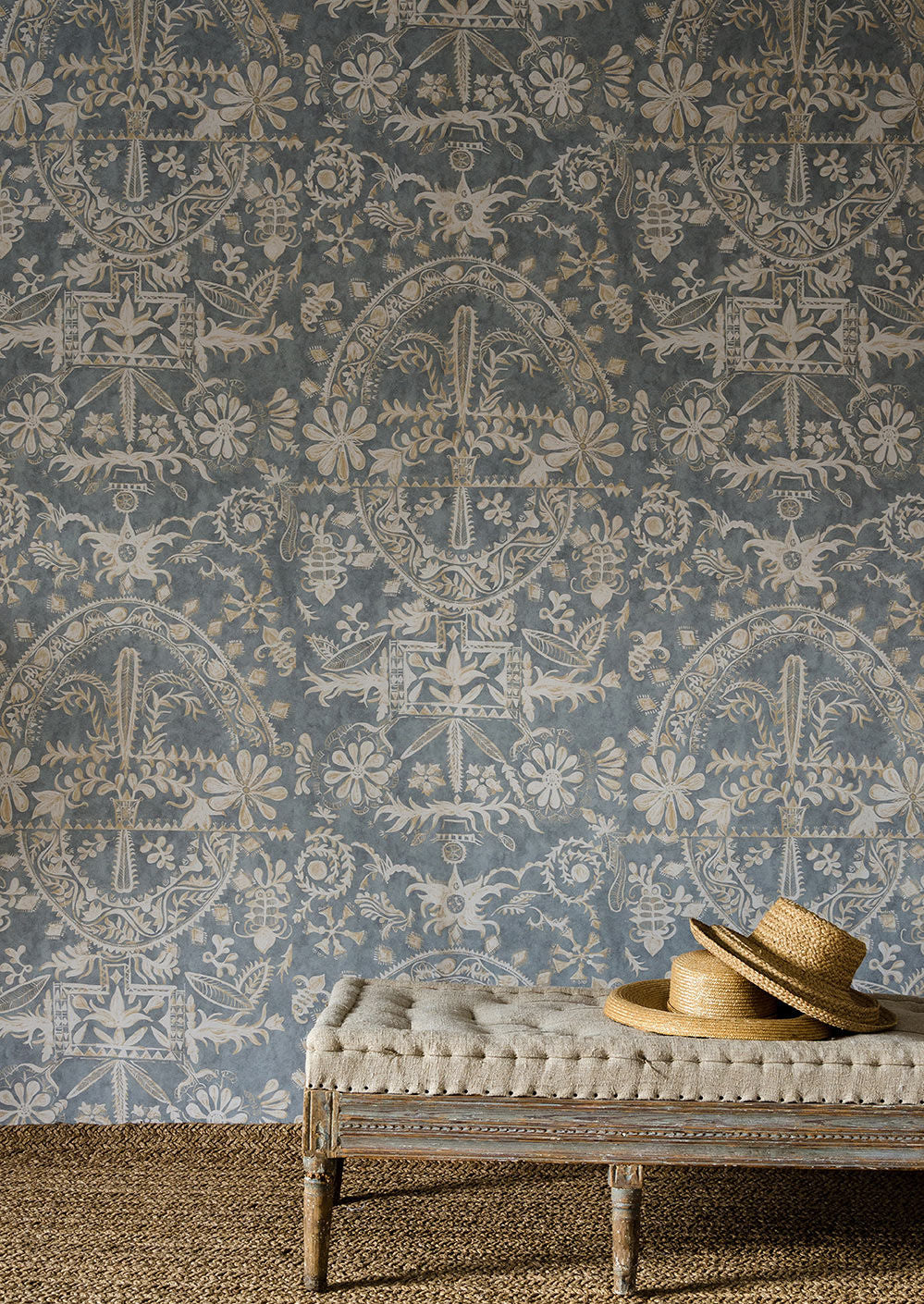Womad Wallpaper - Blue - Lewis & Wood