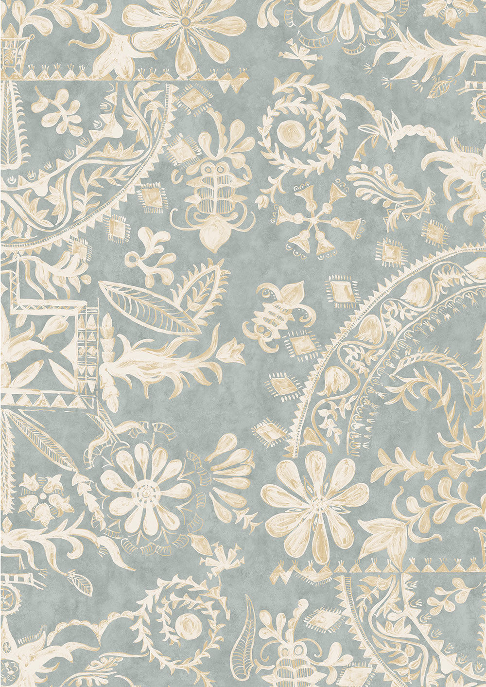 Womad Wallpaper - Blue - Lewis & Wood