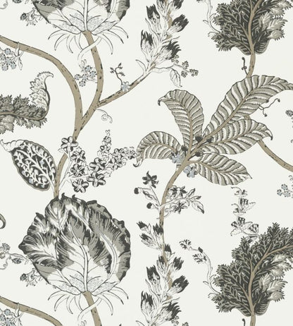 Kalamkari Vine Wallpaper - Gray