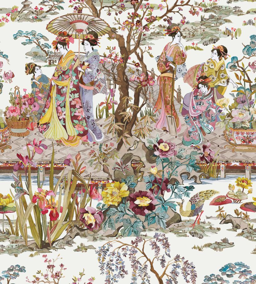 Japanese Garden Wallpaper - Multicolor
