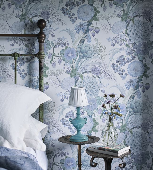 Carlotta Room Wallpaper - Blue