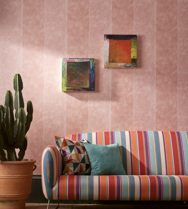 Manarola Stripe Room Wallpaper - Pink