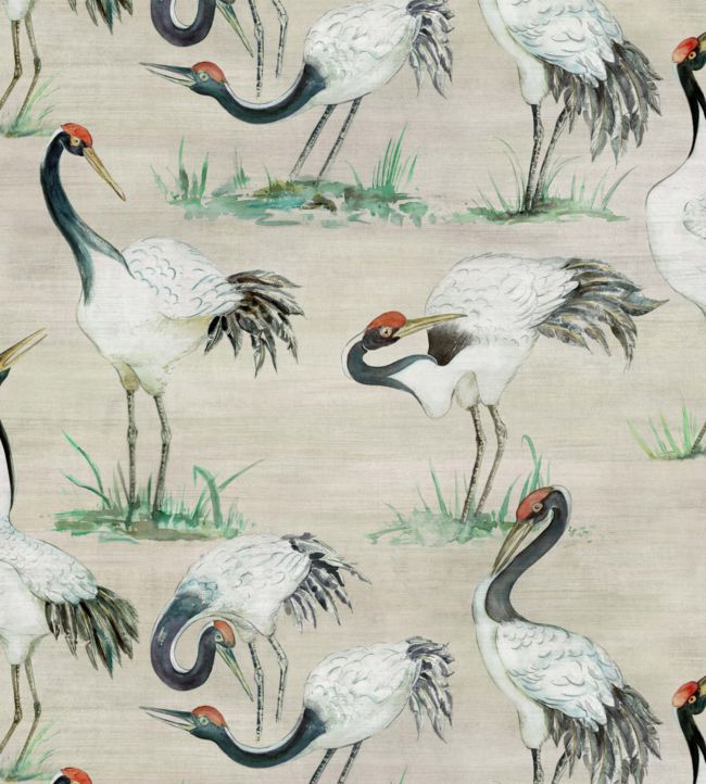 Cranes Wallpaper - Cream