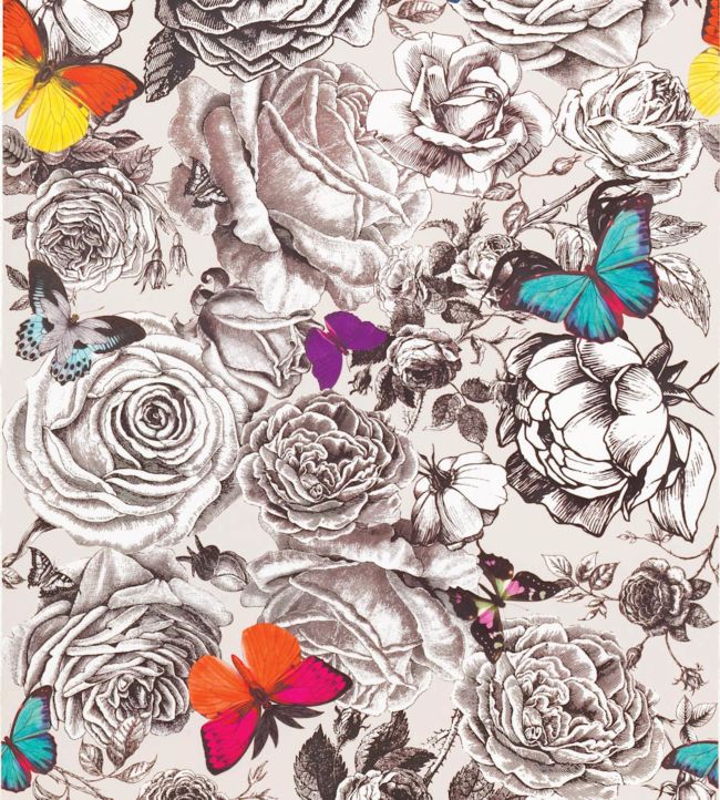 Butterfly Garden Wallpaper - Multicolor