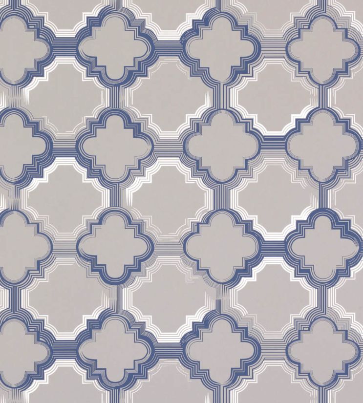 Quatrefoil Wallpaper - Blue