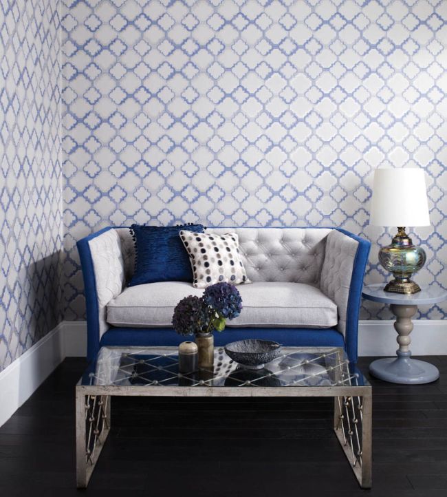 Quatrefoil Room Wallpaper 2 - Blue