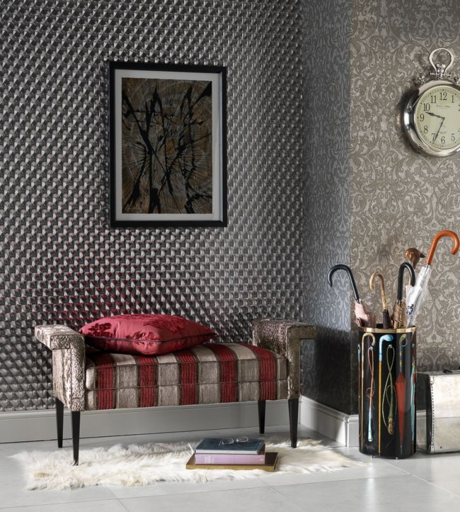 Rombico Room  Wallpaper - Gray
