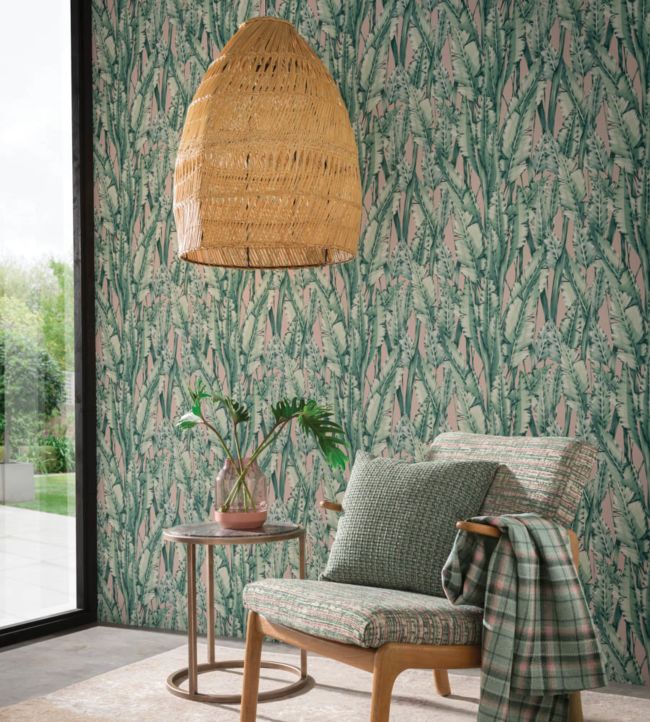 Tiger Leaf Room Wallpaper - Green