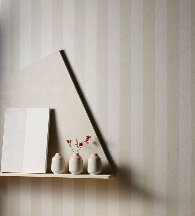 Metallico Stripe Room Wallpaper - Brown