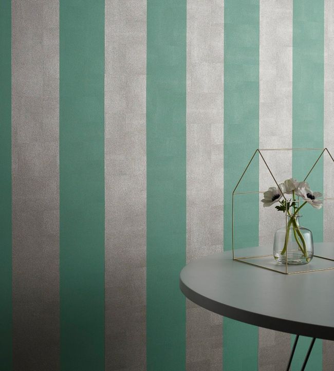 Zingrina Stripe Room Wallpaper - Green