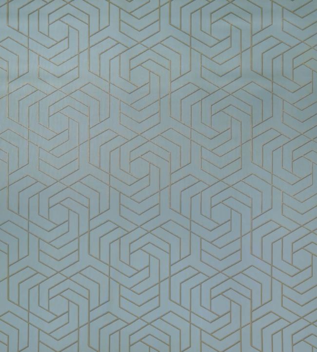 Hexagon Trellis Wallpaper - Blue
