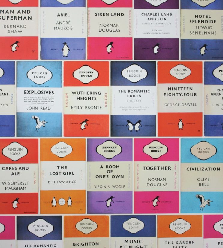 Penguin Library Wallpaper - Multicolor