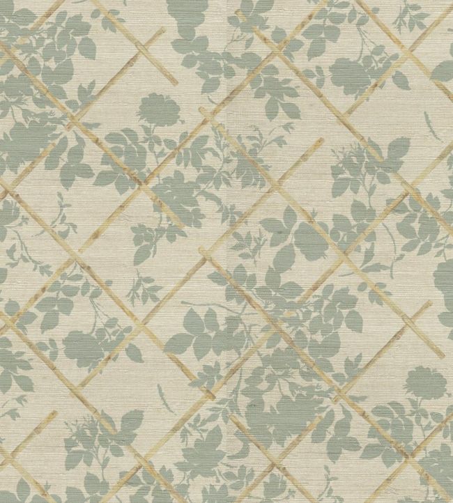 Cameo Trellis Grasscloth Wallpaper - Gray