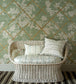 Cameo Trellis Grasscloth Room Wallpaper - Green