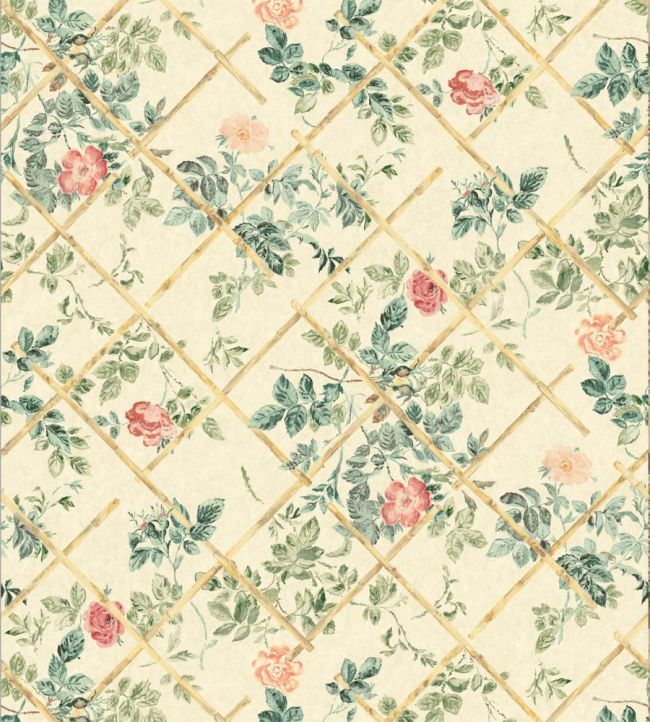 Rose Trellis Wallpaper - Sand
