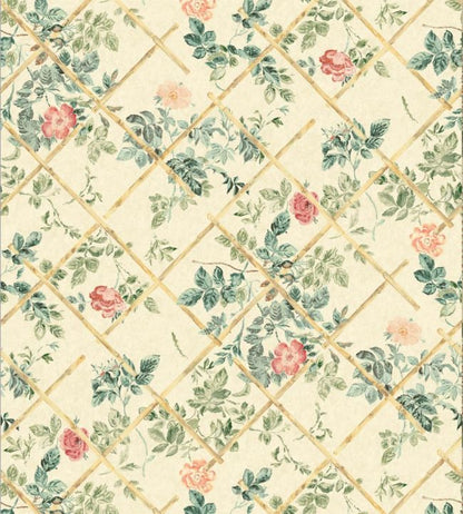 Rose Trellis Wallpaper - Sand