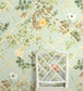 Rose Trellis Room Wallpaper - Teal
