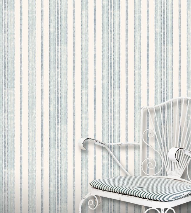 Surat Stripe Room Wallpaper - Blue